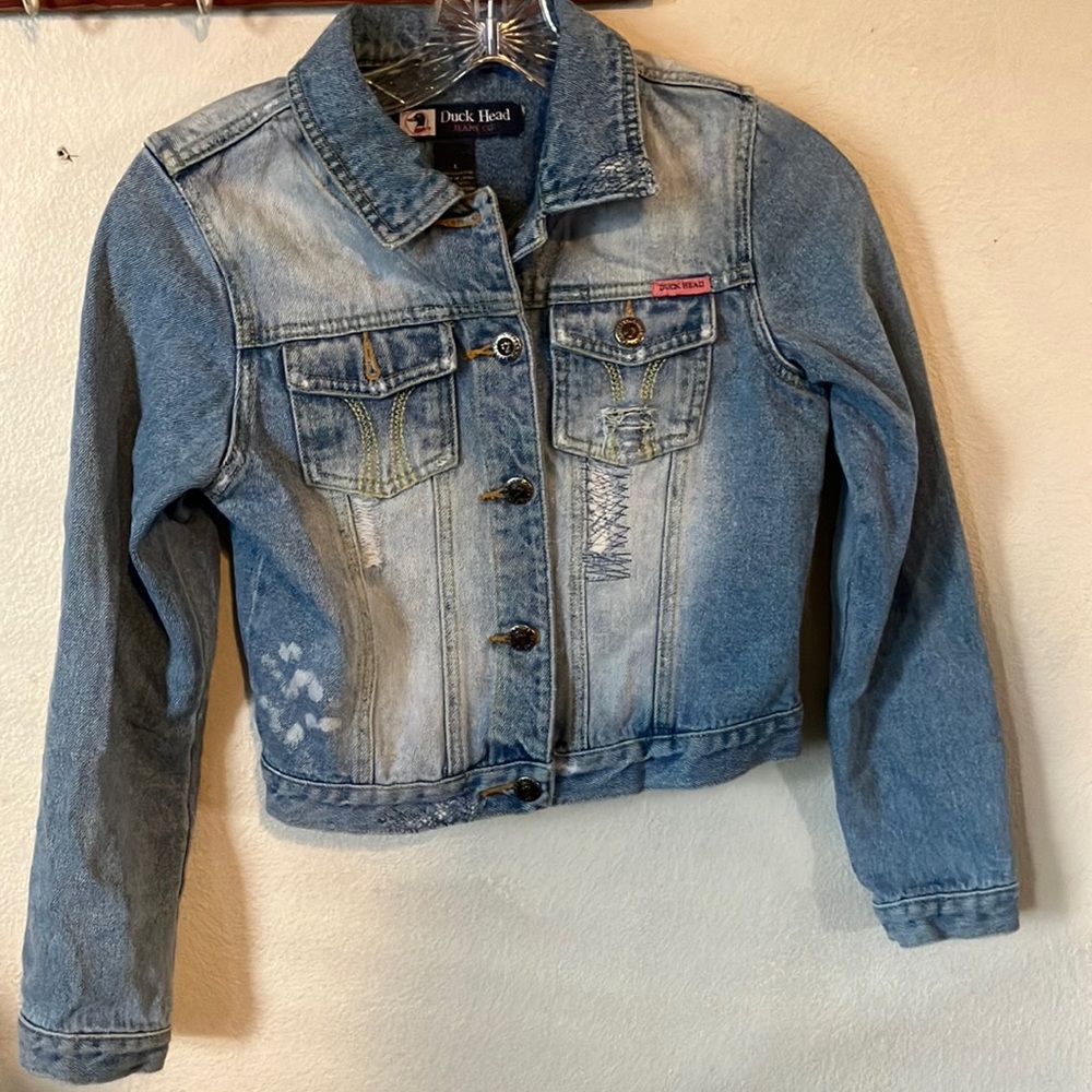 Duck Head Blue Distressed Denim Jean Jacket‎